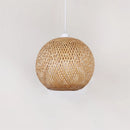 lustre moderne nordique en bambou tissé à la main led