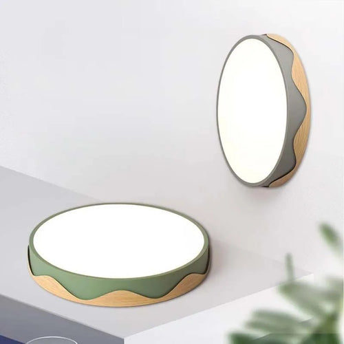 Plafonnier LED nordique moderne Macaron rond rond bord géométrique plafonniers salon chambre Luminaire décoratif d'intérieur - vue 2 sur 18