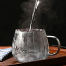 Tasses cafe verre borosilicate striees 400 ml petitjeuner
