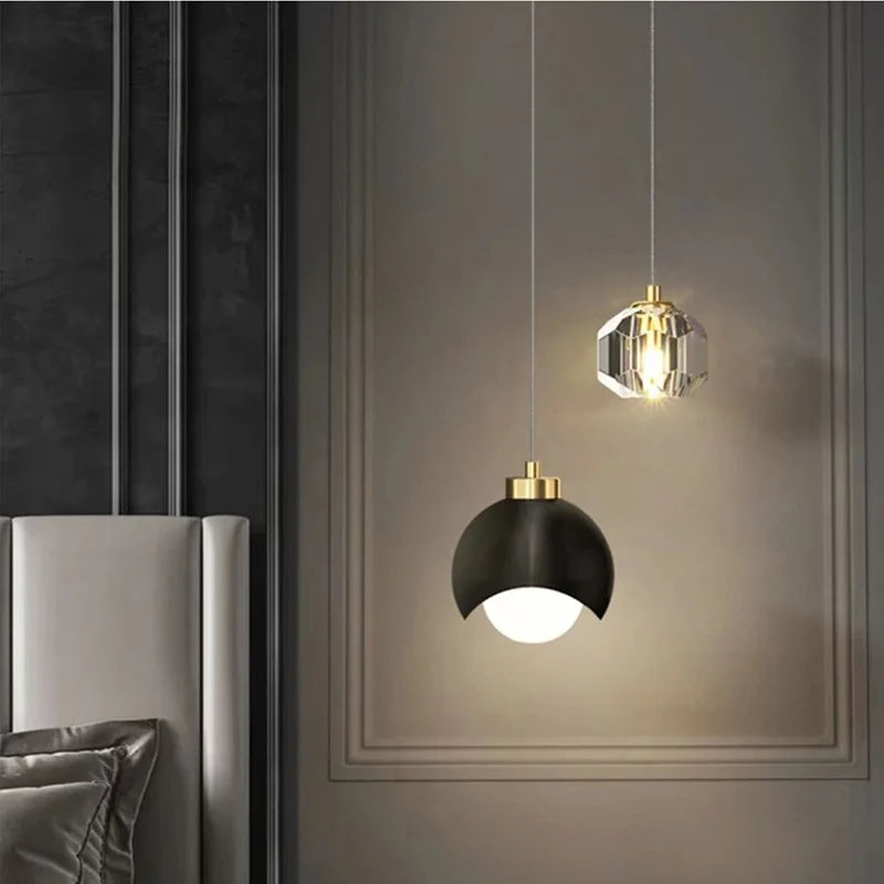 Modern crystal pendant light nordic luxury minimalist style - vue 6 sur 8