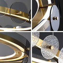 SANDYHA minimalist Nordic circular glass crystal chandelier for dining and living room