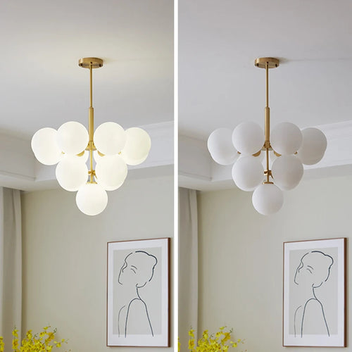 suspension LED design nordique en boule de verre