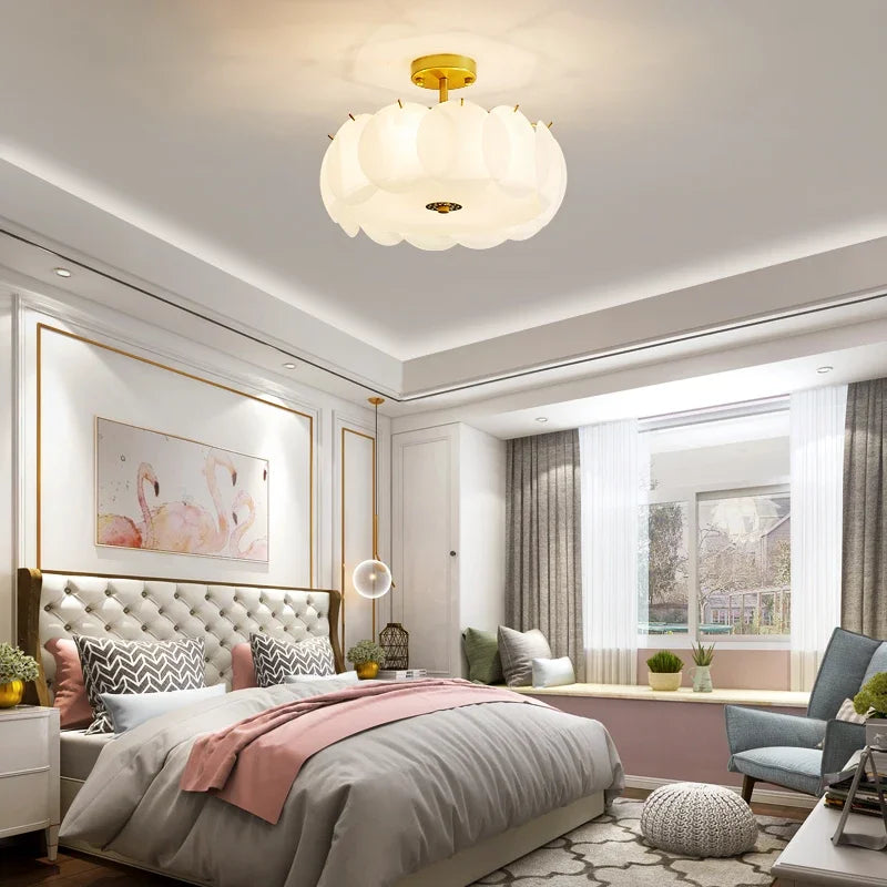 lustre de luxe en verre rond 2022 pour éclairage décoratif - vue 4 sur 9