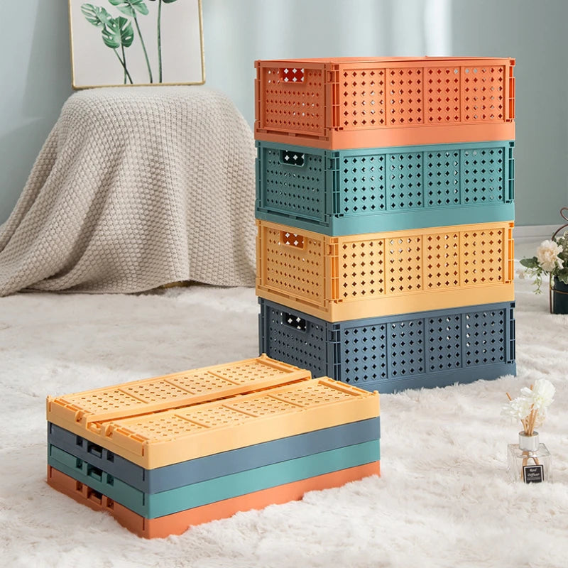 Collapsible Desktop Storage Box, Student Cosmetics Basket, Simplicity, Household, Dormitory, Stationery, Sundry, Small - vue 1 sur 18