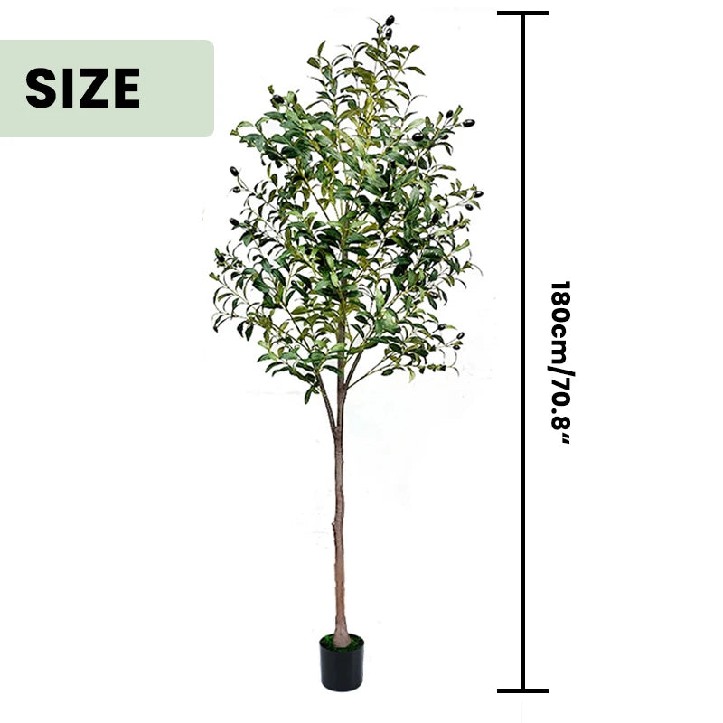 Realistic Artificial Olive Tree, Lifelike Faux Olive Plant for Home, Office, Garden Décor - vue 7 sur 8
