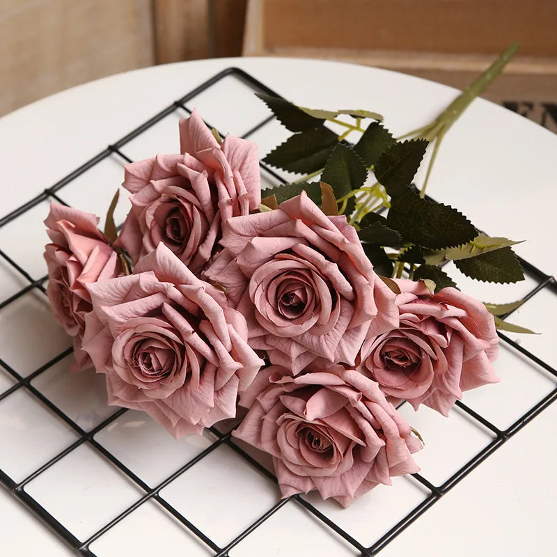 bouquet de roses artificielles pour décoration intérieure et extérieure - vue 8 sur 14