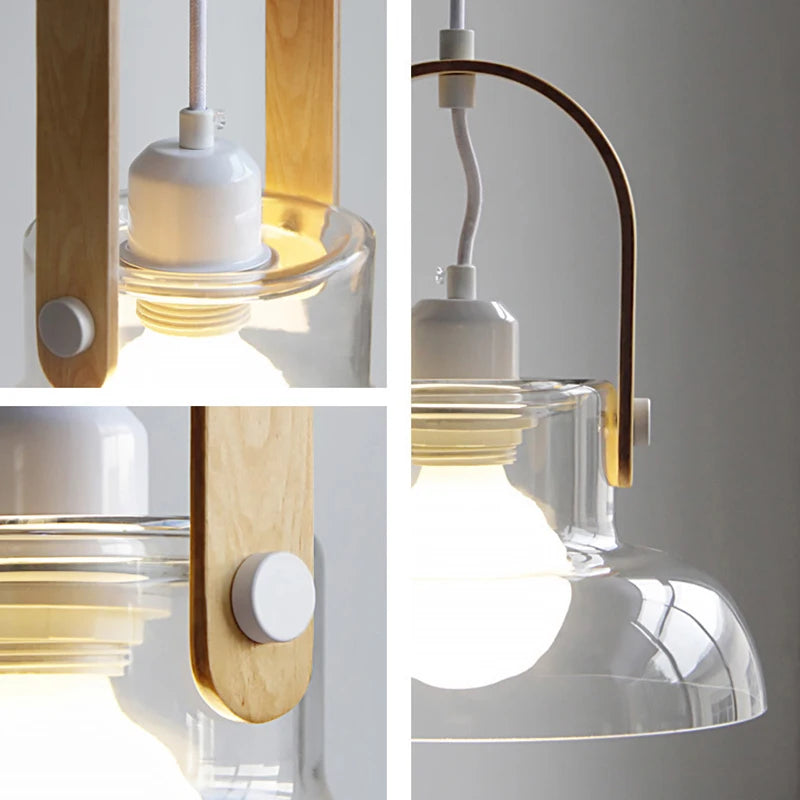 suspension moderne en verre avec fil réglable pour décoration intérieure - vue 6 sur 9