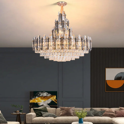 lustre suspendu ovales en cristal à led dimmable tendance 2022 - vue 2 sur 11
