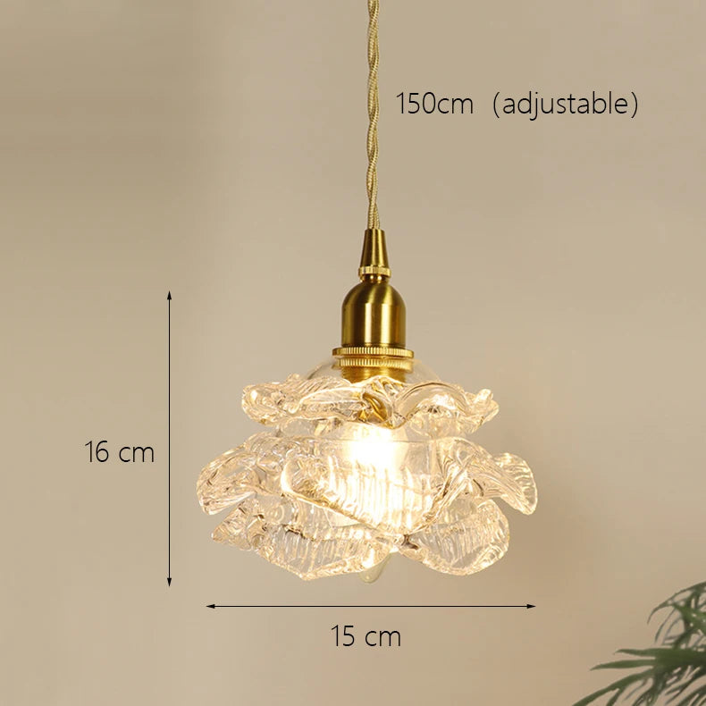 lustre en verre romantique vintage pour un éclairage élégant - vue 8 sur 8