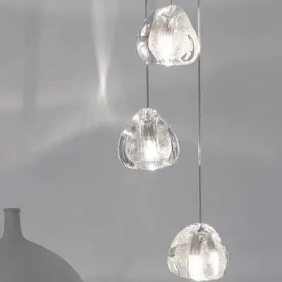 Suspension en cristal Duplex rotatif escalier Long lustre salon salle à manger lampe à main Villa Loft appartement lumière vide - vue 6 sur 6