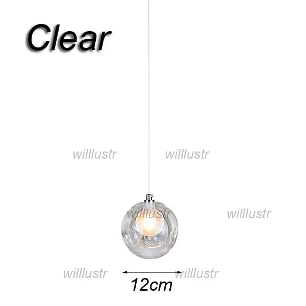 Mouth-blown glass pendant with colourful bubbles for hotel, boutique or nursery - vue 14 sur 24
