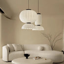 Minimalist silk LED chandelier nordic wabi sabi style