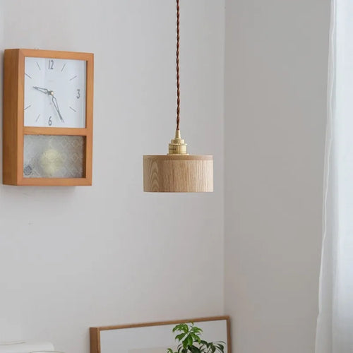 suspension LED en bois au style nordique moderne pour loft bar restaurant