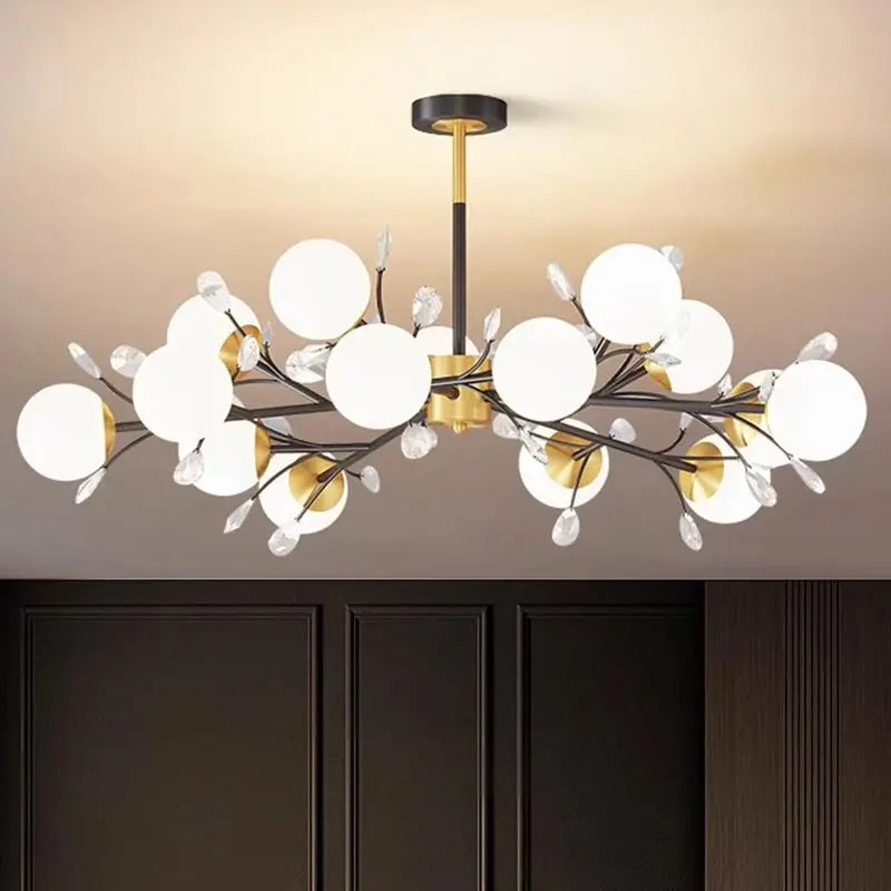 lustre en cristal nordique à led pour décoration intérieure moderne - vue 4 sur 17