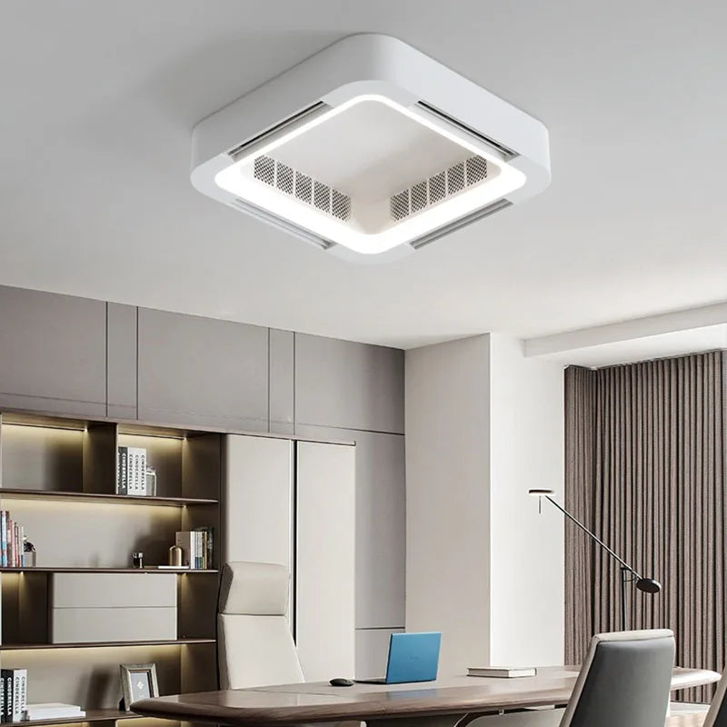 plafonnier led moderne avec ventilateur et télécommande - vue 7 sur 8