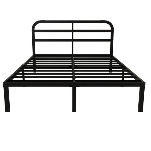 DDPNKL Heavy Duty Metal Bed Frame with Headboard, 3500 lbs Max Weight Capacity Metal Platform, Easy Assembly Mattress Foundation - vue 2 sur 10