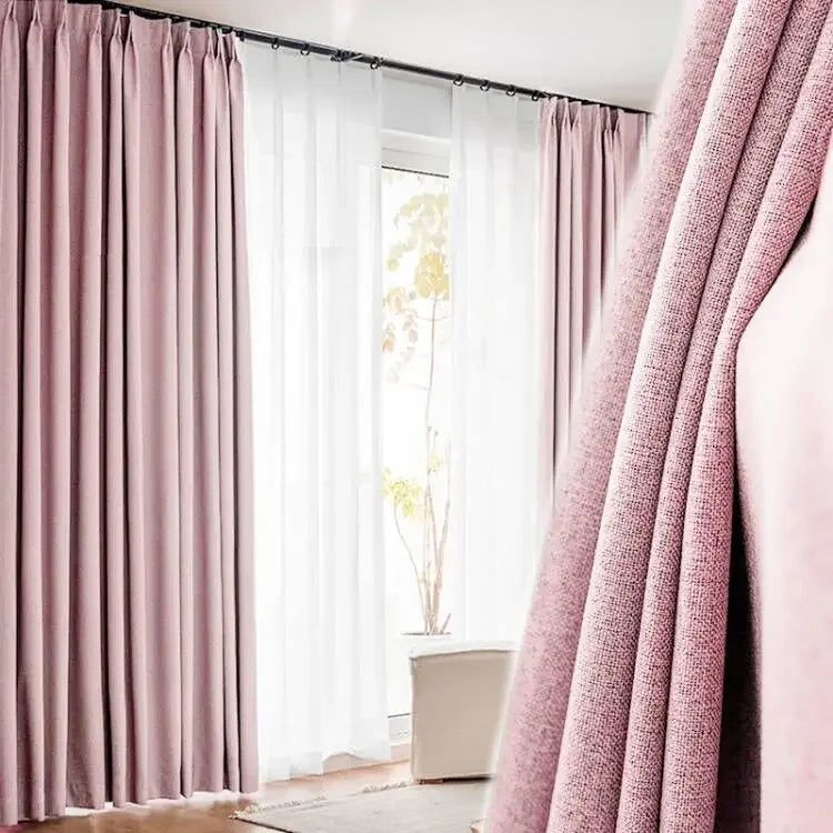 Rideau occultant aspect lin moderne salon chambre - vue 7 sur 11