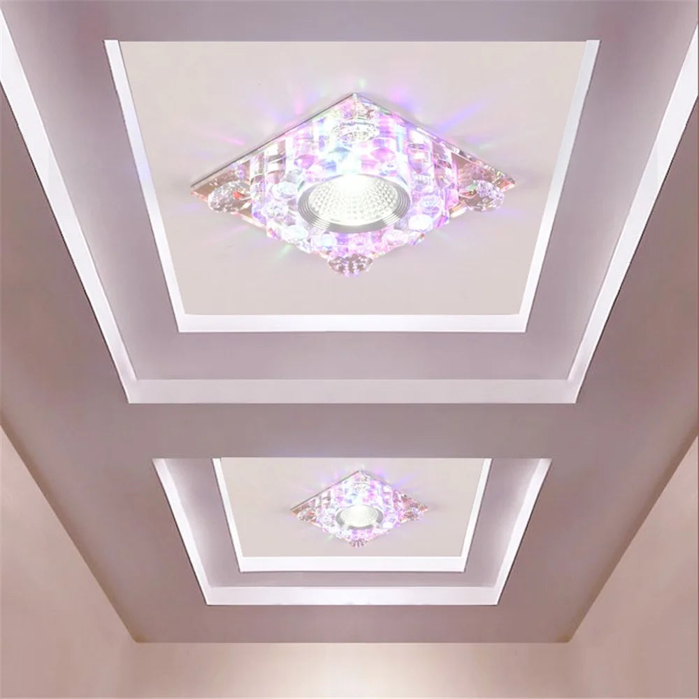 plafonnier led rgb carré en cristal pour décoration intérieure variée - vue 3 sur 24