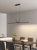 lustre simple noir/blanc long tube à LED