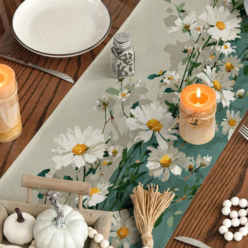 Chemin de table floral aquarelle papillons style printanier - vue 6 sur 7