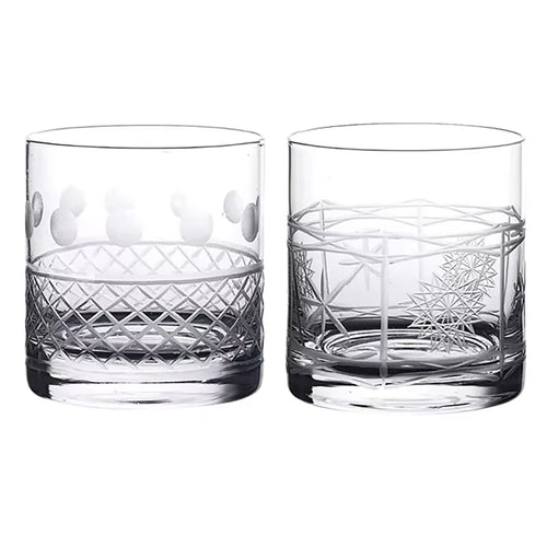 Verres whisky old fashioned motif cristal lot deux