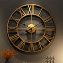horloge murale décorative 3d moderne style rétro romain silencieuse en métal