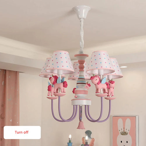 lustre romantique en tissu et résine pour enfant
