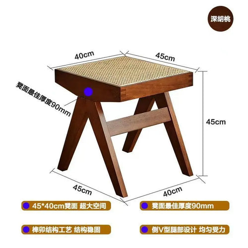 banc en rotin tressé style japonais ancien pour petit espace - vue 13 sur 18