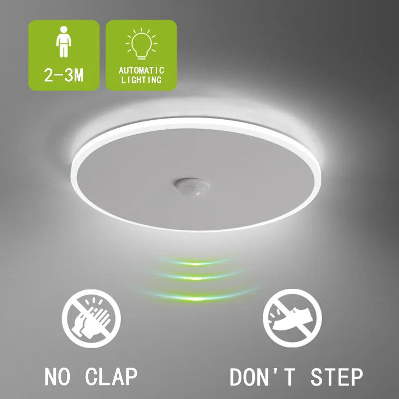 plafonnier led à induction avec capteur de mouvement humain - vue 5 sur 10