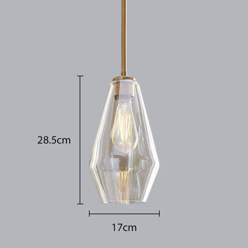 Modern Nordic glass pendant light, creative minimalist style - vue 14 sur 14
