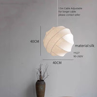 Lustre boule design en tissu style soie fait à la main