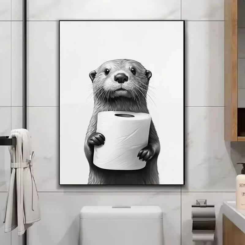 art mural amusant d'animaux mignons pour décoration intérieure