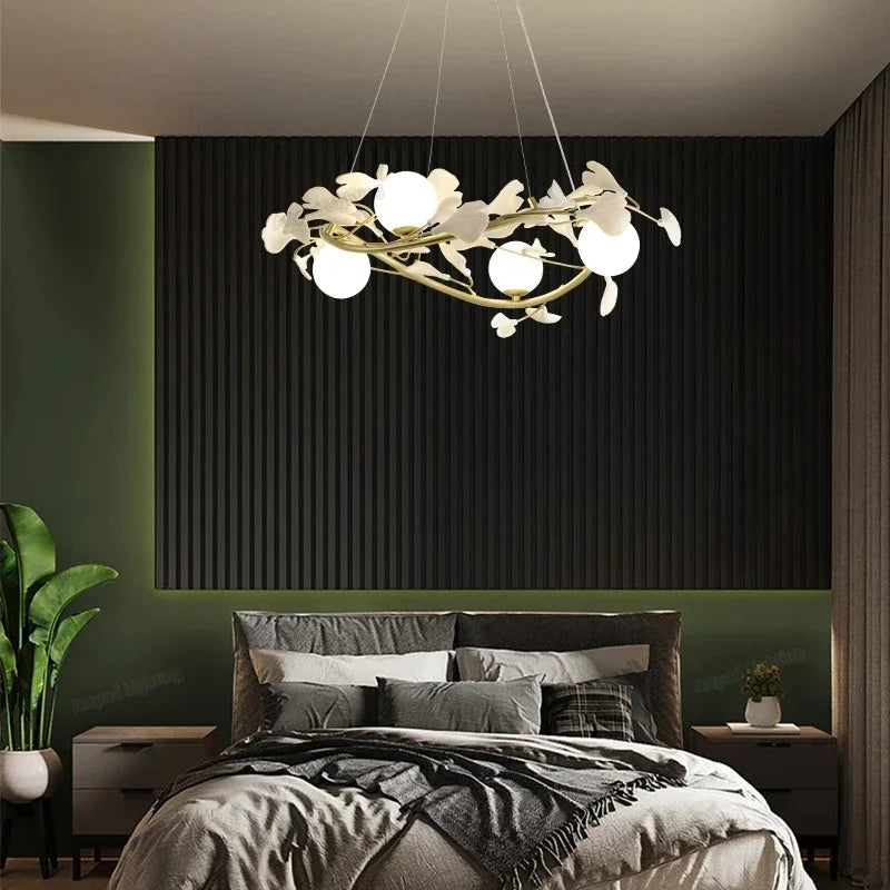 lustre moderne à pétales pour décoration intérieure créative - vue 5 sur 9