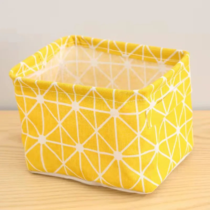 panier de rangement en lin pour bureau et jouets - vue 8 sur 10