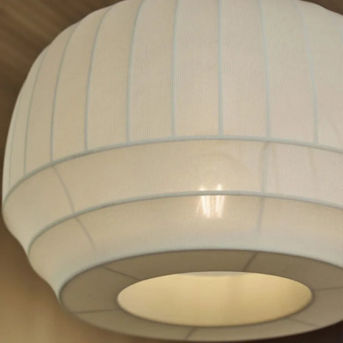Nordic stretch fabric pendant light for living room, modern chandelier for dining or cafe - vue 3 sur 9