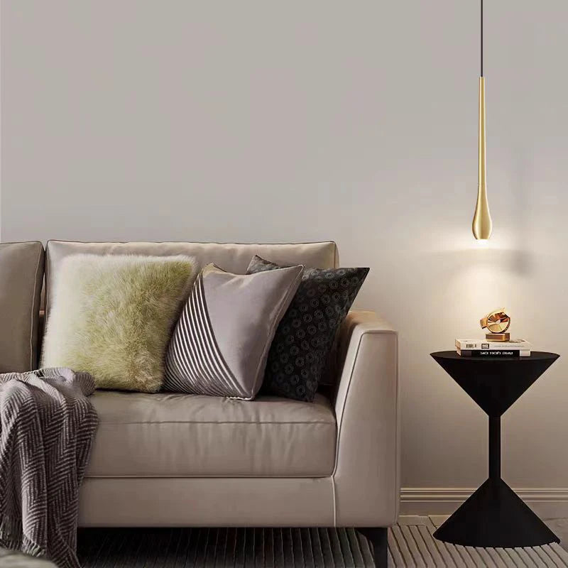 suspension moderne à led avec intensité variable en laiton et cuivre - vue 5 sur 8