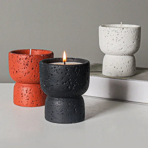 bougie d'aromathérapie nordique en ciment pour décoration intérieure - vue 5 sur 10