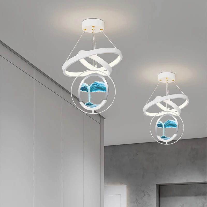 Modern minimalist Nordic chandelier moving sands effect - vue 5 sur 14