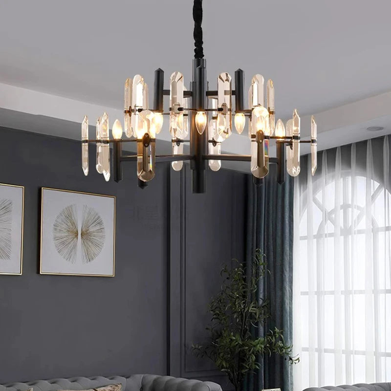 home decorationPendant lights, luxury crystal living room chandelier, dining room Pendant lamp, ceiling light, indoor lighting - vue 4 sur 12