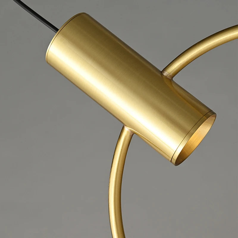 lustre minimaliste en laiton à 3 anneaux avec gradation variable - vue 6 sur 8