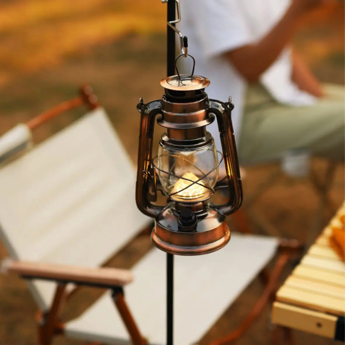 lampe d'ambiance rétro portable rechargeable pour camping et fêtes - vue 3 sur 6