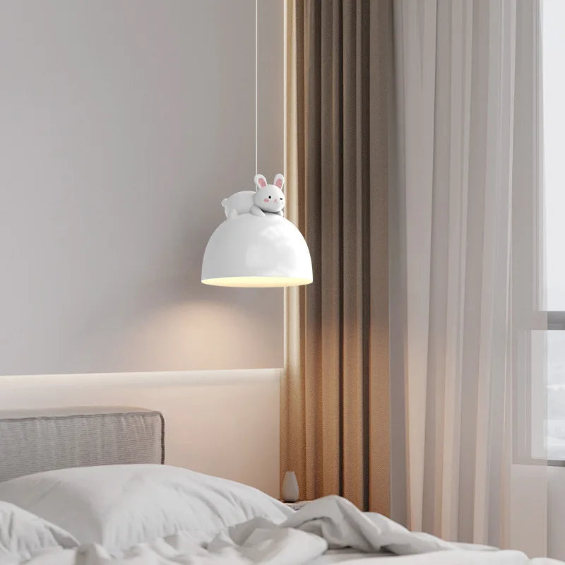 lustre mignon pour chambre d'enfant avec nœud lapin - vue 5 sur 12