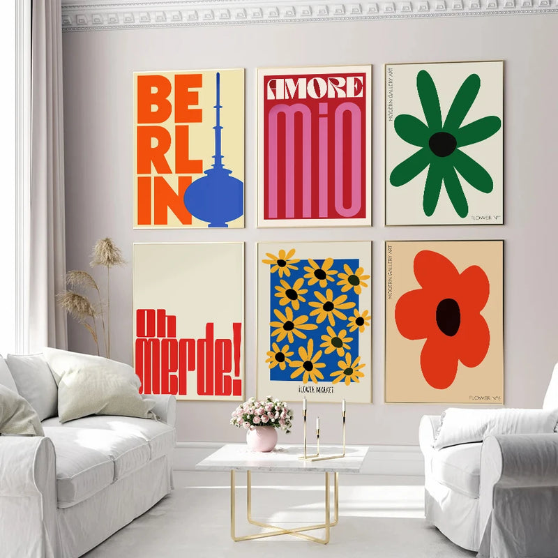affiches murales abstraites mio flowers pour décoration artistique