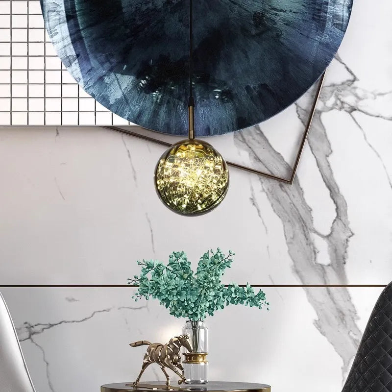 Suspension LED en verre au design nordique moderne