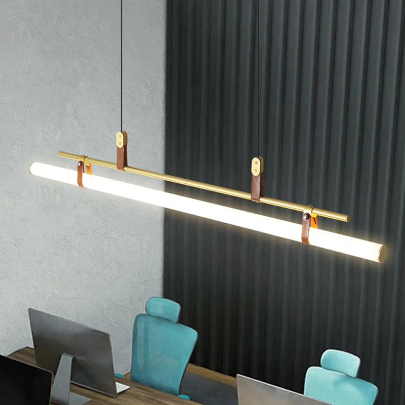 Lustre minimaliste bande led style tube lustre luminaire