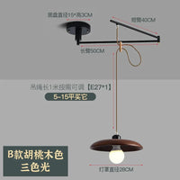 Minimalist Wooden Dining Table, Movable Pendant Light, LED Nordic Bar Counter, Living Room, Bedroom, Study, Pendant Light