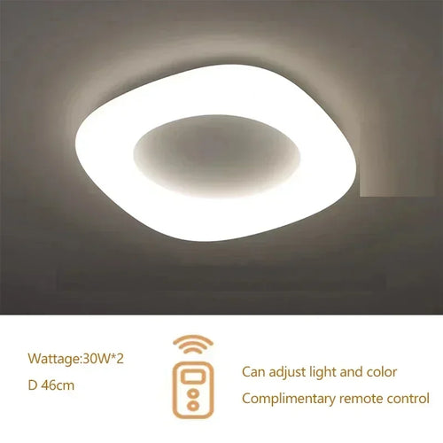 Modern minimalist acrylic eye protection pendant light, living room, bedroom, circular LED indoor lighting - vue 10 sur 18