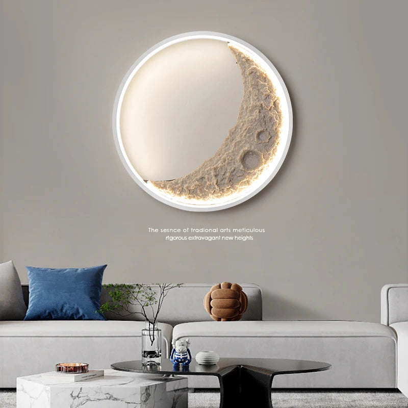 applique murale créative en forme de lune pour décoration - vue 4 sur 15