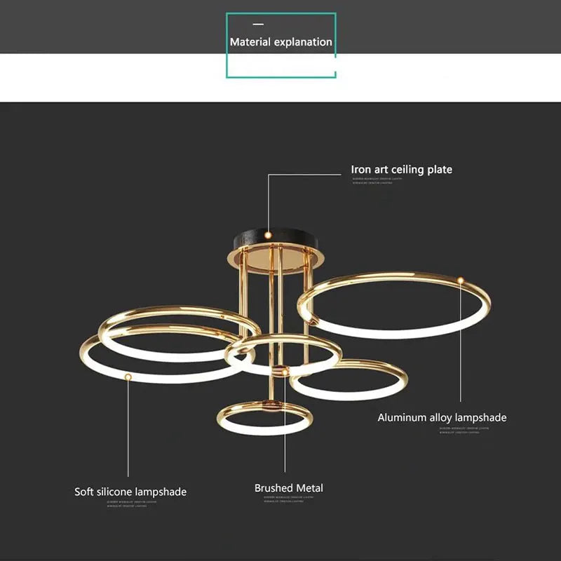 Plafonnier LED noir doré - vue 7 sur 14