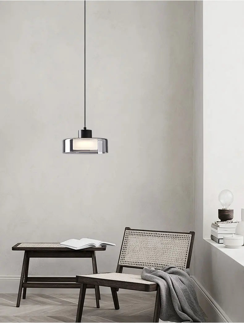 Suspension minimaliste design nordique moderne en verre de cuivre